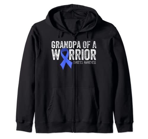 Grandpa of a Warrior T1D Diabetic Blue Ribbon Support Gift Kapuzenjacke
