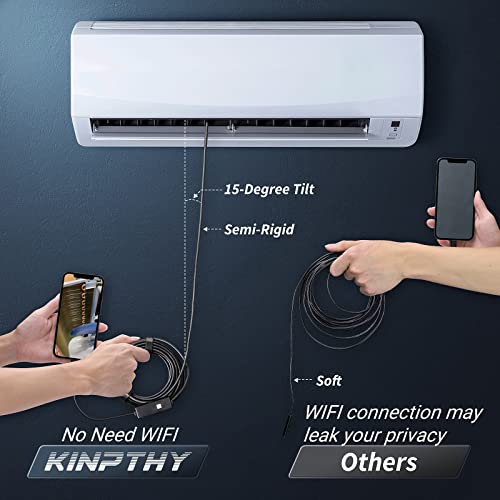 Kinpthy W400 Endoscope Camera With Light, 1920P Hd Borescope Tools With 8 Adjustable Led Lights, Endoscope With 16.4Ft Semi-Rigid Snake Camera thumb #2