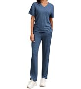 Pigiama da donna, set di due pezzi, elegante, a coste, per l