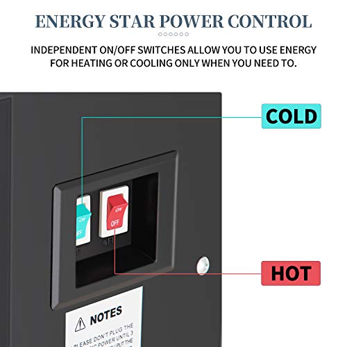 LeMuna Water Dispenser- Bottom Loading Water Cooler for 3 or 5 Gallon Bottle with Hot Cold and Normal Temperature Settings, Child Safety Lock and Removable Drip Tray, Stainless Steel & Black - Thumbnail 6