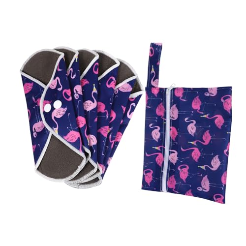 DECOMELODY Compresa Sanitaria Reutilizable de Bambú Absorbente Doble Bolsa para Mujer S