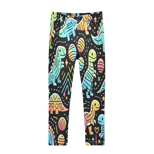Bolaz Toddler Girls Leggings Printed Yoga Pants Leggings Cute Colorful Line Dinosaurs for Kids