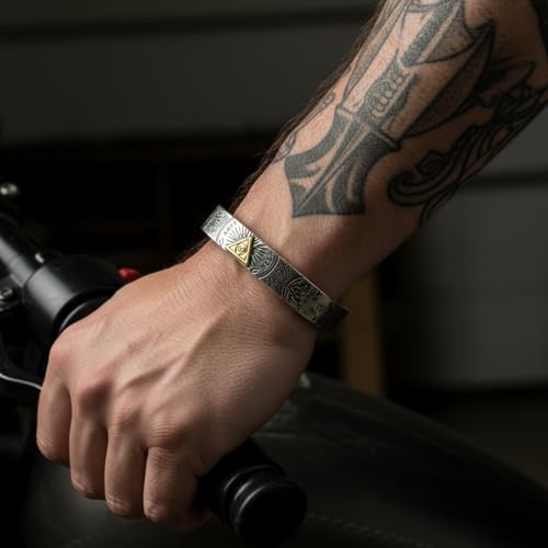 Eye of God Bangle – Sterling Silver Plated Copper Bracelet, All-Seeing Eye Symbol, Handmade Mongolian Artisan Jewelry for Protection & Blessing2