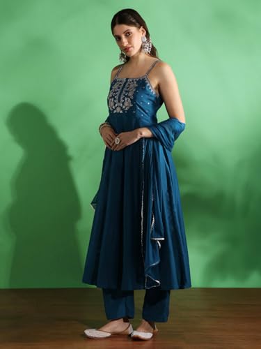 Image of Globus Women Kurta Set (GS580404 Blue XS)