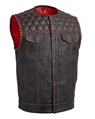 Perforated Leather Black Red