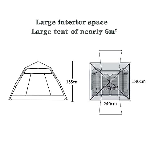Carpa familiar BNEI para camping 8 personas azul miniatura 4