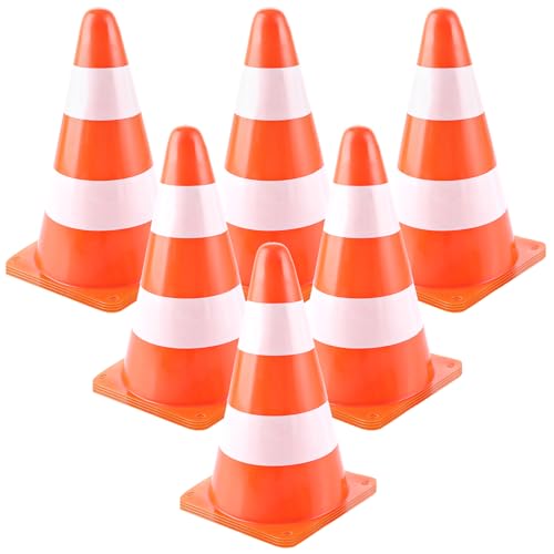 AKOLAFE 24 Stück Pylonen mit Orange und Weiß 23 x 13 cm Hütchen Fussball Training Trainingskegel Hilfs Markierkegel für Innen oder Outdoor, Sport, Spiele
