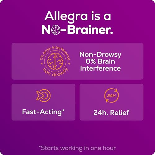 Allegra Adult 24-Hour Allergy Relief Gelcaps, Non-Drowsy Indoor and Outdoor Allergy Medicine, 180 mg Fexofenadine HCI Antihistamine Pill, 60-Count