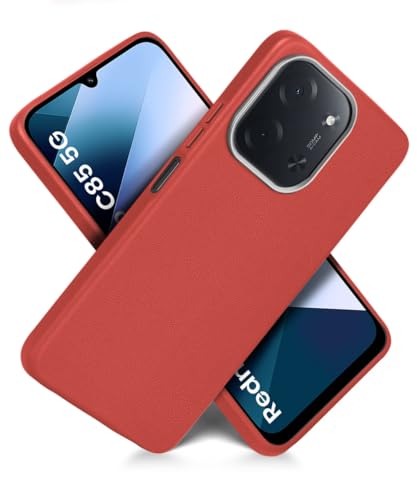 Image of WOW IMAGINE Back Cover for Mi Redmi 15C 5G | Poco C85 5G 2025 | Ultra Slim Flexible Non-Slip Grip | Inner Fabric | Metal Camera Ring & Lightweight Soft Silicone Mobile Case - Crimson Red