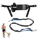Joggingleine Hunde, Reflektierend Joggingleine Hunde Mit Bauchgurt, Verstellbarer Bauchgurt Hundeleine, Anti Stress Freihändig Jogging Leine Hundeleine für Joggen Laufen Wandern