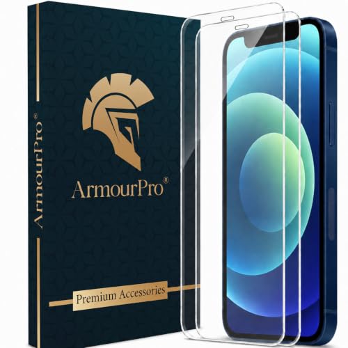 Image of ArmourPro 3D Borderless Tempered Glass for iPhone 12 Mini, Set of 2 HD Clear Screen Protectors with 3D Curved Edges, 9H Hardness, Oleophobic Coating, Case Friendly