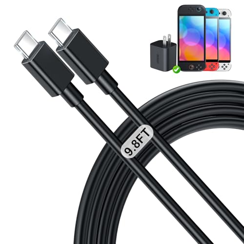 Extra langes Ladekabel für Nintendo Switch 2 AC-Adapter, offizielles 60-W-Schnellladegerät, langlebiges USB-C Zubehör für Switch 2 Ladegerät, Switch 2 Dock-Kabel