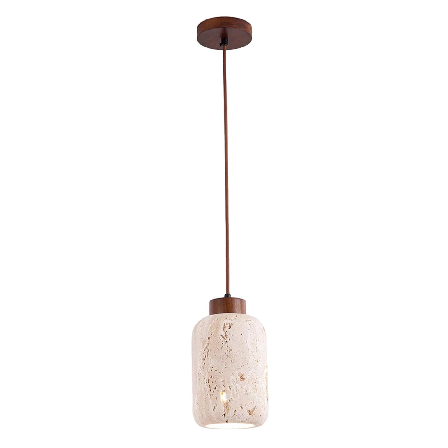 USMJQVZ Wabi Sabi Yellow Travertine Pendant Light Nordic Natural Stone Chandeliers Japanese Style Cave Stone Hanging Lamp For Dining Room Bedside Kitchen Island Hallway