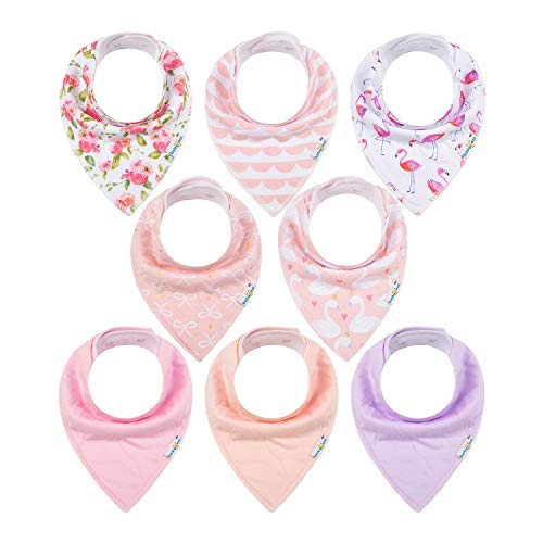 Image of babygoal Baby Bandana Drool Gift Sets for Baby Girls and Boys, 8 Pack Super Absorbent 8BB02