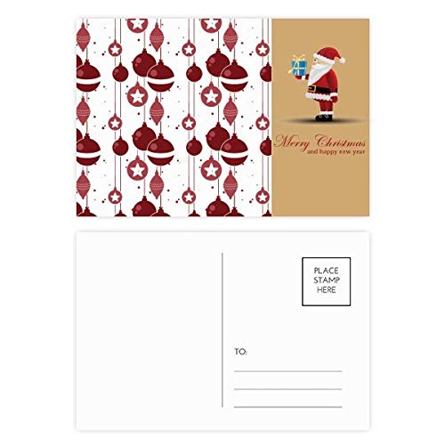 Cartes postales de Noël lot de 20 avec illustrations traditionnelles rouges et blanches