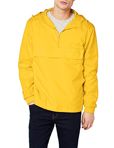 Preisvergleich Produktbild Urban Classics Herren Windbreaker Basic Pull-Over Jacket, leichte Streetwear Schlupfjacke, Überziehjacke für Frühjahr und Herbst - Farbe chrome yellow, Größe L
