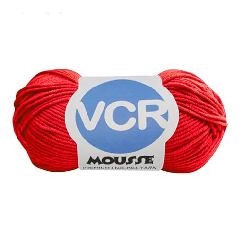 Image of VCR 4 Ply Cherry Red Yarn, 100 Grams Hank, 190 Meters Length, Acrylic Ball for Crochet and Knitting, Soft Crosia Threads, Pack of 1 Yarn, Suitable for DIY Crafts