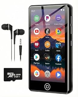 AGXOV 144GB Lettore MP3 Spotify con Wi-Fi & Bluetooth, 4,02 Pollici Touchscreen MP4 Lettore Musicale, MP3 Lettore Musicale Android con Amazon Music, Deezer, Radio FM, Registratore Vocale, Nero