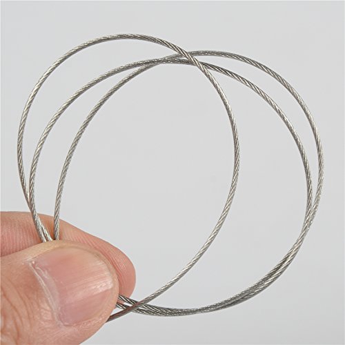 LOTITONG 50M 130LB Fishing Steel Wire line 1.0mm Wire Diameter 7x7 49 Strands Trace Coating Wire Leader Coating Jigging Wire Lead Fish Jigging Line Fishing Wire Stainless Steel Leader Wire - Thumbnail 2