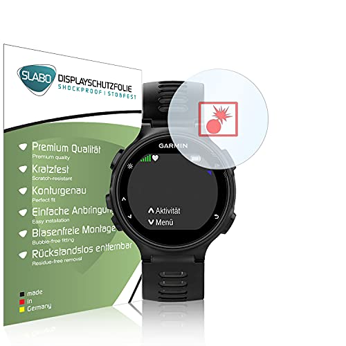 Slabo 2 x Panzerschutzfolie für Garmin Forerunner 735XT Panzerfolie Bildschirmschutzfolie Schutzfolie Folie Shockproof | Stoßfest