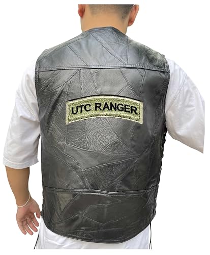 247EMBROIDERY Rotc university of tennesse chattanooga utc ranger rocker embroidered vest patch, patches, leather vest jacket hook and loop