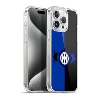 Head Case Designs Licenza Ufficiale Inter Milan Nero & Blu IM 2Stars Custodia in Gel [Protezione di Grado Militare] Compatibile con Apple iPhone 15 PRO Max E Compatibile con MagSafe
