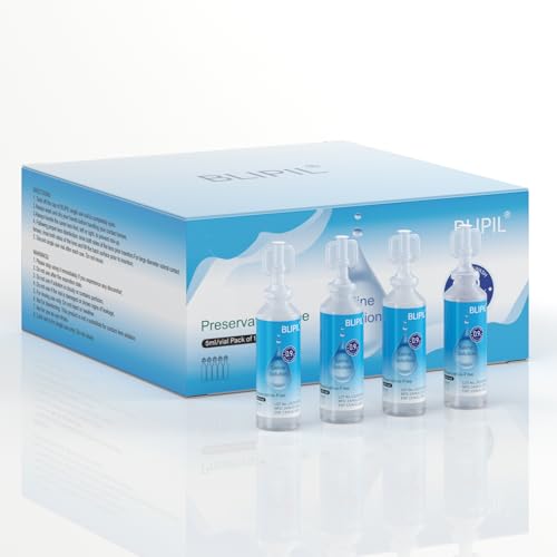 BLIPIL Preservative Free Saline Solution 100 Vials 5mL Each for Scleral Soft & Rigid Gas Permeable Contact Lenses Rinsing & Insertion Only Single-Use Travel Size