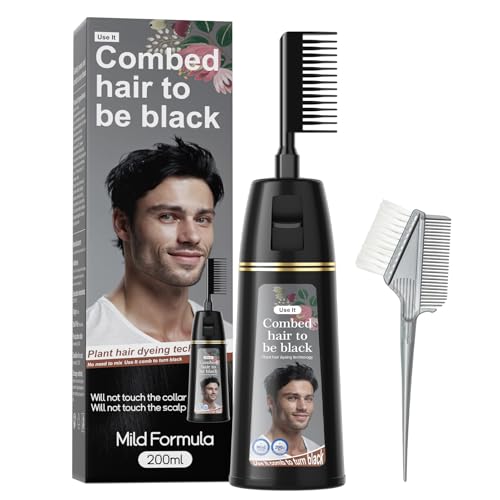 Permanent Hair Color, Permanent Black Hair Dye ?7.1 Ounce? 100% Grey Coverage, Ammonia Free, Vegan, Cruelty Free | Anti-Aging Haircolor | Biotin for Thicker, Fuller Hair (Black, 200ML)