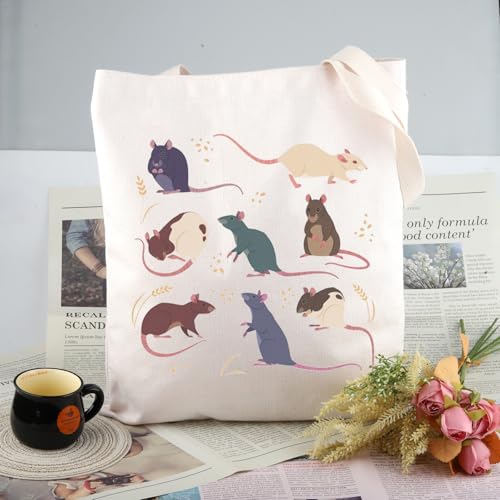 Bolsa Tote con diseño de rata regalo para amantes de ratas miniatura 5