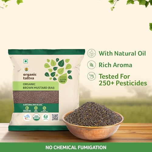 Image of Organic Tattva Spices - Brown Mustard, 200g(100g x Pack of 2)