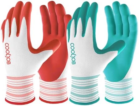 COOLJOB 6 Pairs Gardening Gloves for Women Ladies, Breathable Rub...