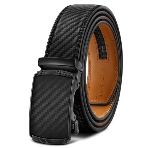 Image of Men's Belt,Bulliant Leather Adjustable Belt for Men Dress Casual 1 3 /8,Trim to Fit