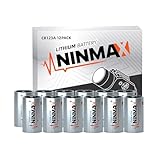 NINMAX® CR123A 3V Lithium Battery 12 Pack, No.1 1700mAh 3 Volt High Power 123A Lithium Batteries for High-Intensity Flashlights, Home Safety and Security, and More