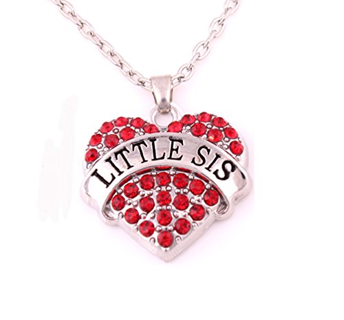 Image of Crystal Heart Necklaces Set Mom Big Sis Middle Lil Sister