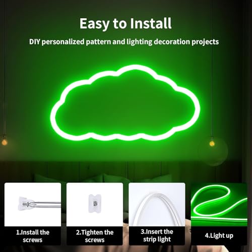 Image of 16.4 Feet LED Neon Strip Lights with 12V Adapter, Waterproof IP65, Silicone Flexible Rope Light for Home Wall Decor | Neon Lights | 5 Meter | Neon Rope Light | (Green)