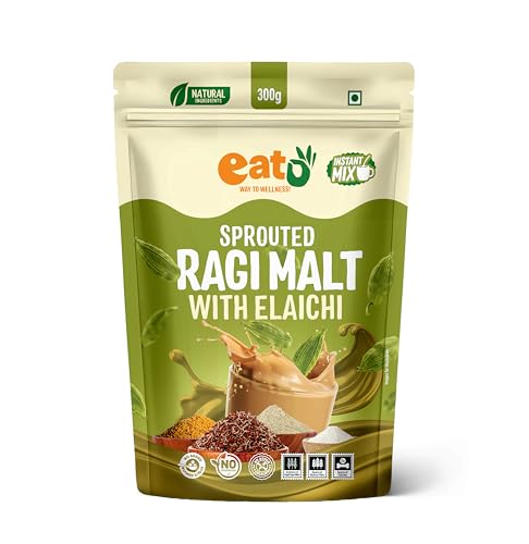 Image of Eat5 Instant Sprouted Ragi Malt with Elaichi | (300gms) |Instant Health Drink Mix | Rich in Calcium & Iron | No Preservatives | Natural Ingredients | Kids & Family Nutrition