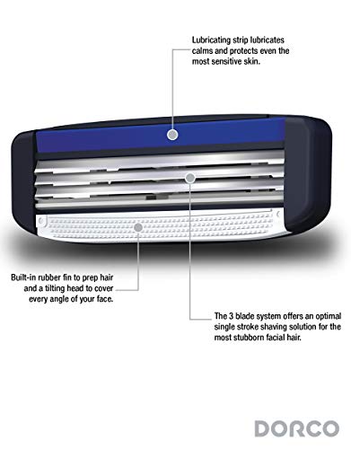 Dorco Pace 3 - Three Razor Blade Shaving System- Value Pack - 16 Cartridges (No Handle)