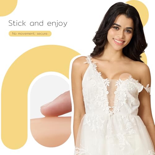 Niidor Nipple Covers Stickers, Reusable Sticky Adhesive Silicone Nipple Pasties Bras for Women Breast Petals with Travel Case4