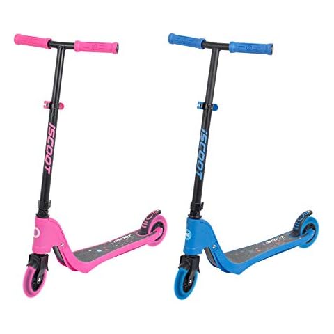 iScoot© X10 Neon Blue Light Weight Kick Scooter with Light Up LED Wheels T-Bar Bobbi Board for Boys / Girls / Children / Kids - Ages 5-12 Cover