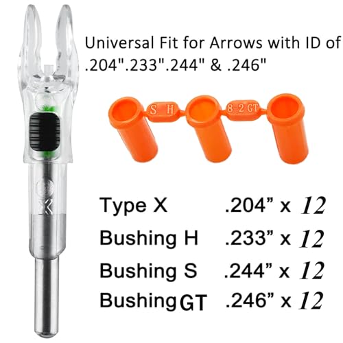 image for KEAUP 12PCS X Lighted Nocks Universal Fit for Arrows with ID .204/.233