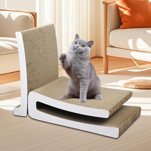 Jouet interactif et planche à gratter pour chat avec tapis de protection escalier - 8