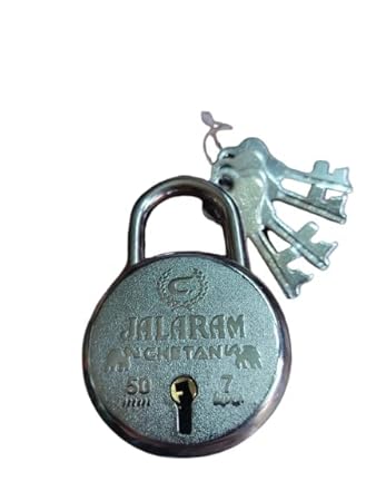 Lock and Key Door Lock for Home, gate, Shutter Round 40mm(Gold Double Locking pad Lock)