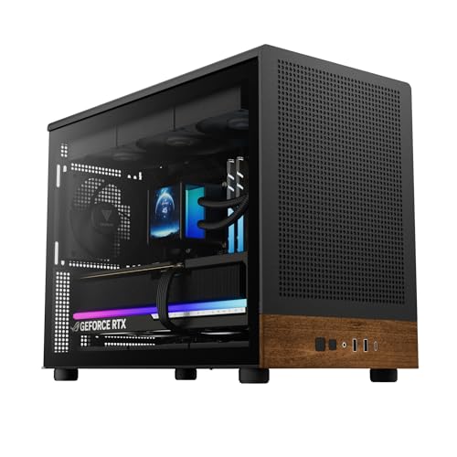 Funda PC Athena M4M Wood para salones modernos y zonas de juego setups minimalistas con madera