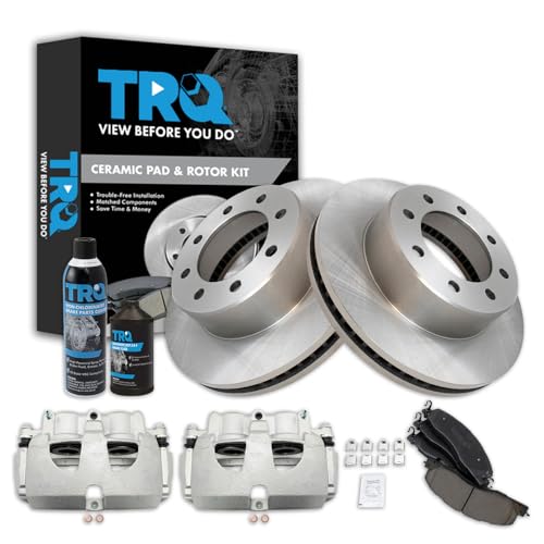 Image of TRQ Front Brake Pad Caliper & Rotor Kit with Chemical Kit Ceramic