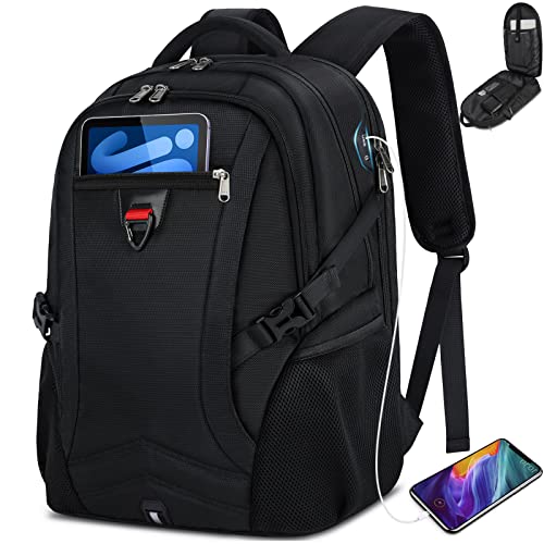 Travel-Laptop-Backpack-17-Inch-Extra-Large-Backpack-for-Men-Waterproof-College-School-Backpack-173-TSA-Friendly-Travel-Backpack-with-USB-Charging-Plug-Mens-Backpack-Computer-Backpack-Black-45L