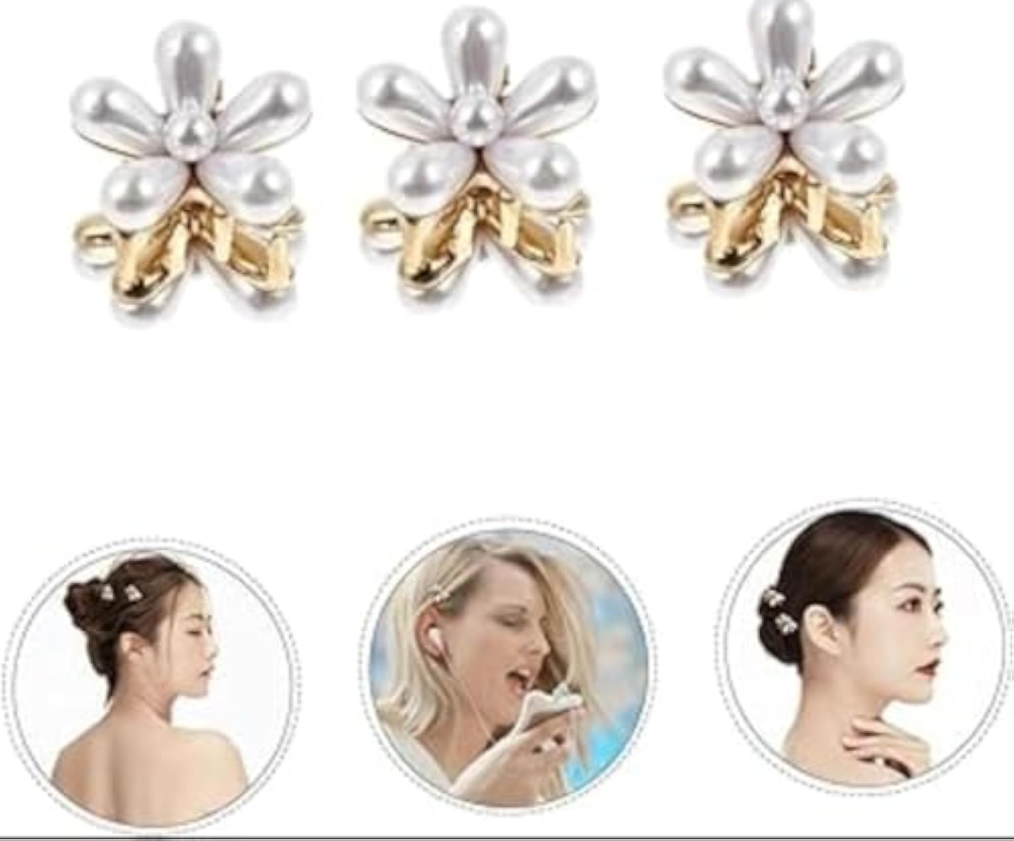 Women's Flower Hair Clip, Pack of 6
