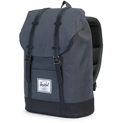 Image of Herschel Retreat Backpack, Dark Shadow /Black /Black Synthetic Leather, Classic 19.5L