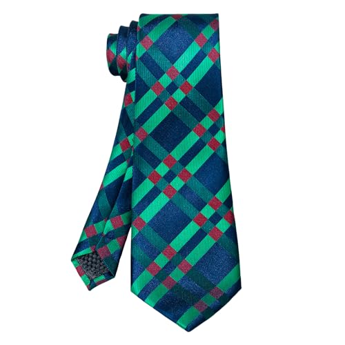 Image of 5PCS Mens Silk Tie, Pocket Square, Cufflinks, Drilled Tie Ring and Lapel Pin Set for Wedding Groom Party