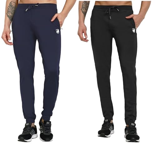 Image of RynoGear Track Pants for Men with Zipper Pockets (Pack of 2)