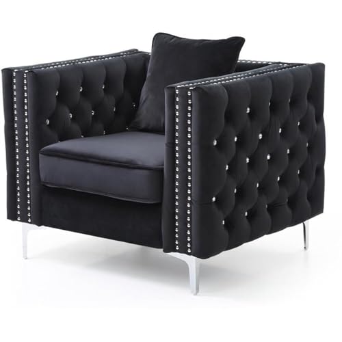 Sillón Paige Plegable Negro Velvet